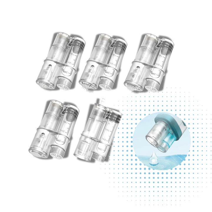 Detalle de cartucho de agujas del dispositivo dermapen Dr. Pen H6 para microneedling facial
