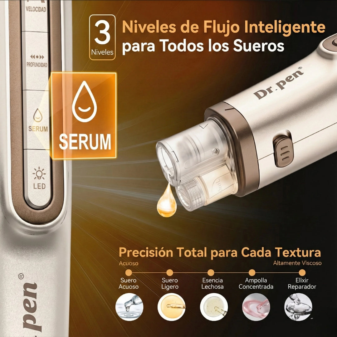 Sistema de flujo de suero del dermapen Dr. Pen H6 para aplicación uniforme durante microneedling facial