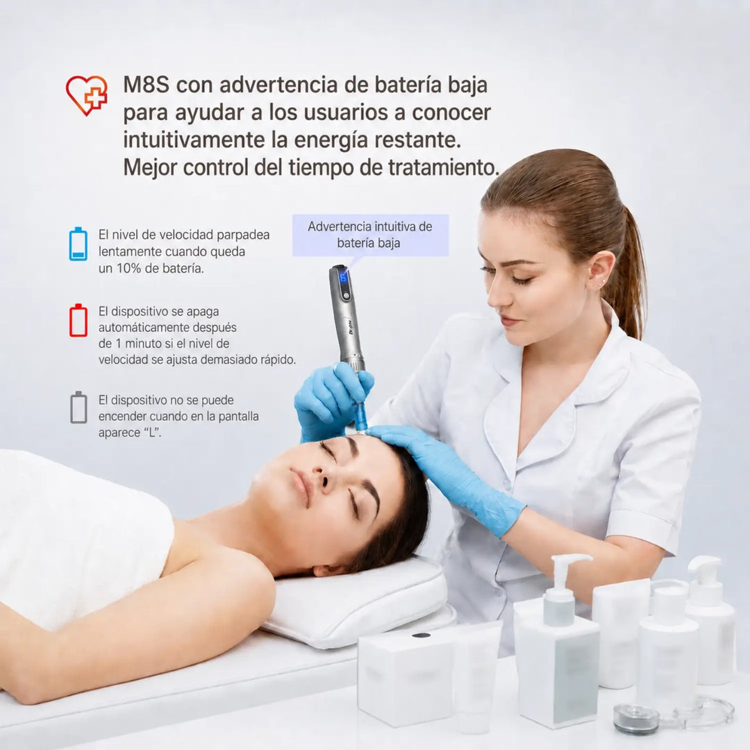 Aviso inteligente de batería baja del Dr. Pen M8S para un uso seguro y continuo