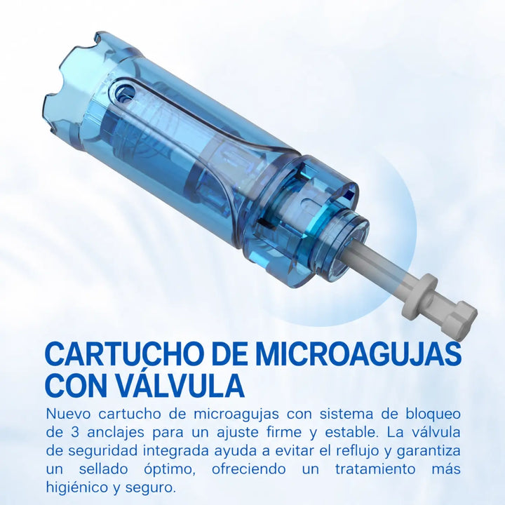 Cartucho de Dr. Pen M8S con válvula antirreflujo para un tratamiento más seguro e higiénico