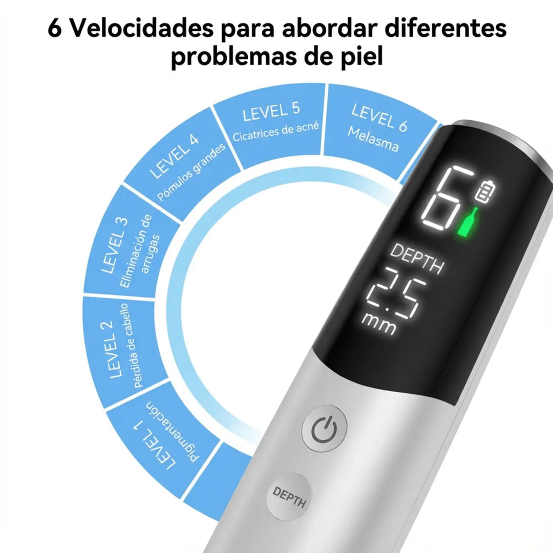 Dr. Pen M9 con 6 niveles de velocidad ajustable para tratamientos faciales
