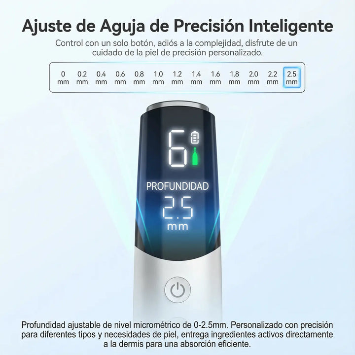 Ajuste de profundidad de agujas 0 a 2.5 mm en Dr. Pen M9