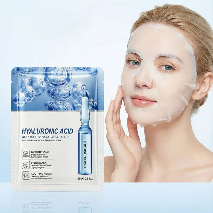 Mascarilla Facial con Ácido Hialurónico Hidratante (10 Unidades)