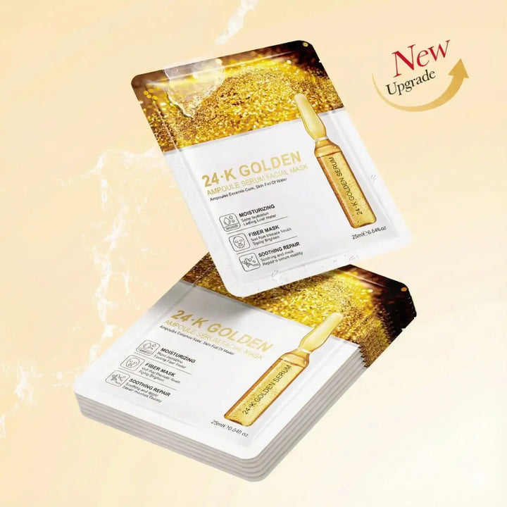 Mascarilla Facial 24K Oro Hidratante y Luminosidad (10 Unidades)
