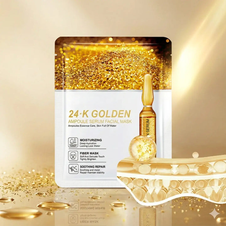 Mascarilla Facial 24K Oro Hidratante y Luminosidad (10 Unidades)