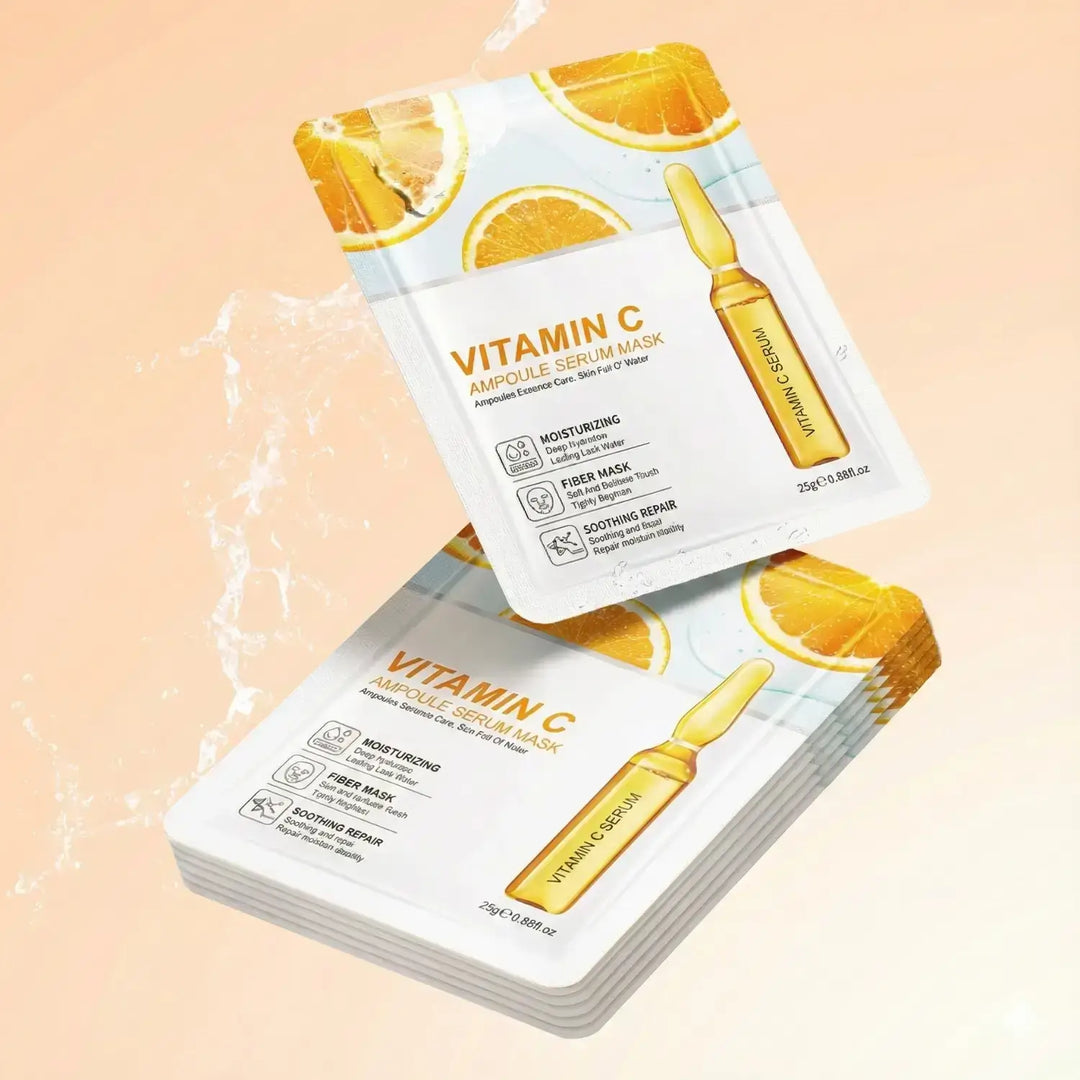 Mascarilla Facial de Vitamina C Hidratante y Luminosidad (10 Unidades)