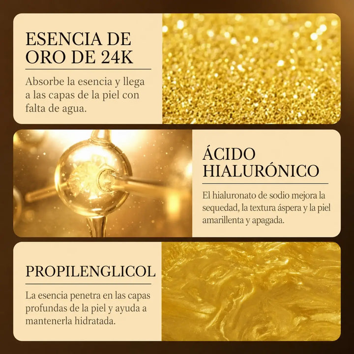 Sérum Facial 24K Oro Ácido Hialurónico Hidratante 30ml