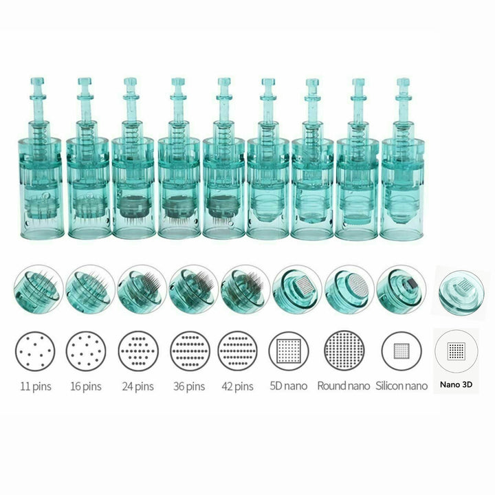 Set de cartuchos surtidos Dr. Pen dermapen compatibles con modelo A6S para tratamientos de microneedling facial