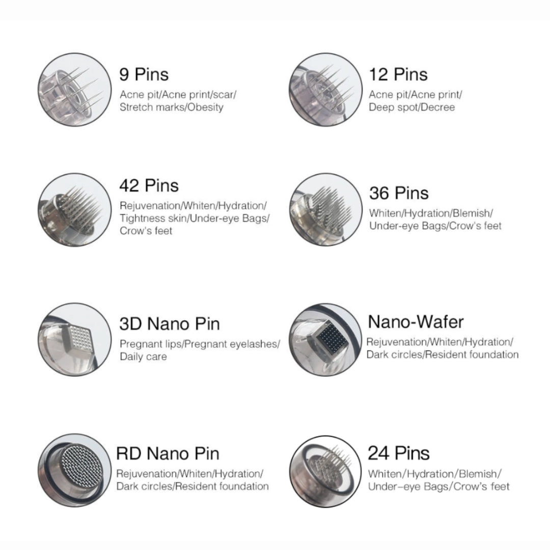 Set de cartuchos surtidos Dr. Pen dermapen compatibles con modelo A7 para tratamientos de microneedling facial