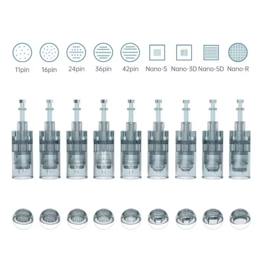Set de cartuchos surtidos Dr. Pen compatibles con modelos M8 y M7 para tratamientos de microneedling facial